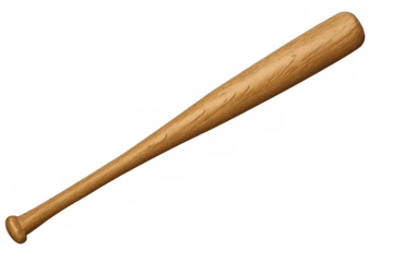 Wooden baseball bat for playing sport games, a classic sports equipment on transparent background