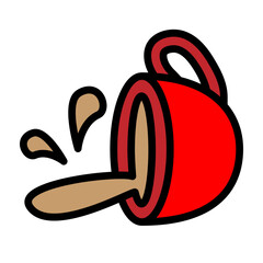 Coffee Spill Vector Filled Icon Design