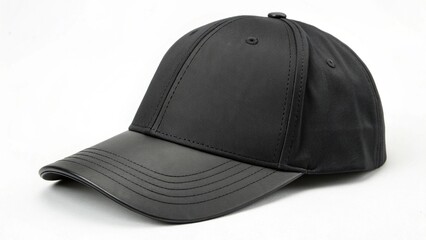 Black baseball cap clothing accessory isolated on white background textile fashion style object