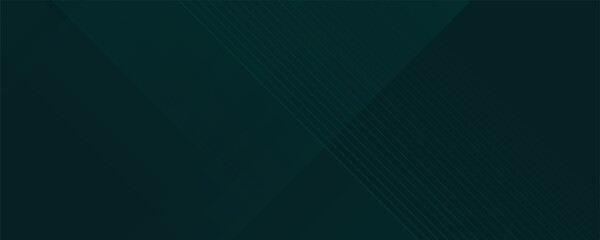 Obraz premium Dark green abstract stripes background vector with gradient shades, modern geometric design. Suit for business banners, templates, flyers, brochures, wallpaper, and presentation