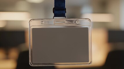 Blank Badge Swings in Corporate Setting for Security and Access