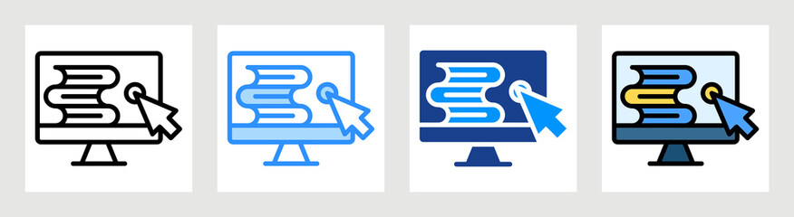 Obraz premium Online Library Icon Collection Set Multiple Style