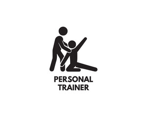 personal trainer icon silhouette vector design illustration.