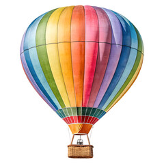 Fototapeta premium Watercolor Rainbow Hot Air Balloon isolated on a transparent background