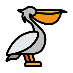 Pelican Vector Filled Icon Design