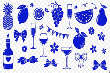 Party celebration elements vector icons