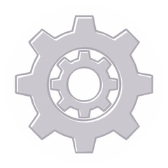 Two gray gears icon representing mechanics engineering or system settings