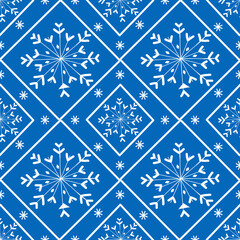 Seamless Pattern Christmas snowman snowflake Vector illustration 