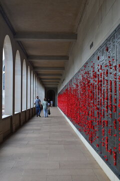 Poppy wall at the Australian War Memorial. Lest we forget.