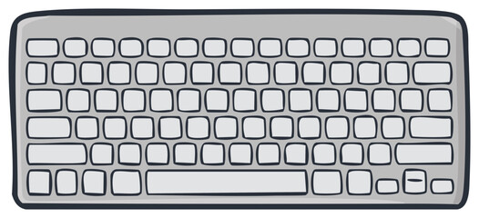 Stylized Grey Computer Keyboard with Square Buttons Perfect for Technology Concepts and Typing or Online Communication Illustrations