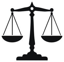 Law and Justice Symbol Black Silhouette of Scales for Legal Representation