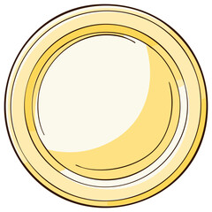 Shiny yellow gold coin isolated cartoon illustration