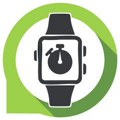 Smartwatch with Stopwatch Icon Health Fitness Tracker Wearable Technology Hand Drawn Style