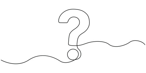 Fototapeta premium Question mark continuous one line vector isolated vector illustration.