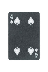 black playing card spades 4 isolated from background