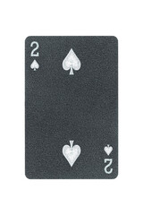 Obraz premium black playing card spades 2 isolated from background