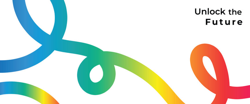 Unlock the future of your brand with this vibrant, modern gradient ribbon design that inspires innovation and forward-thinking strategies for business success
