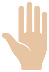 Obraz premium Stylized open hand with fingers extended showing the palm, symbol of gesture and offering.