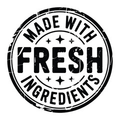 Vintage style made with fresh ingredients circular stamp emblem © motiur vector artist