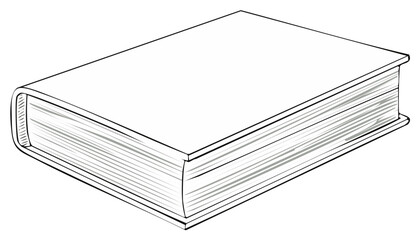 Closed Hardcover Book Illustration for Novel Study or Educational Purposes