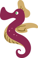 Naklejka premium Seahorse Vector Illustration for Kids, Ocean, and Marine Life Design