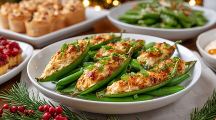 Bacon and cream cheese stuffed sugar snap peas