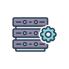 Color illustration icon for server