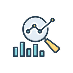 Color illustration icon for data analytics