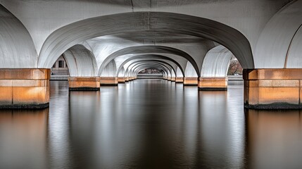 Fototapeta premium Bridge Underpass, Calm Water