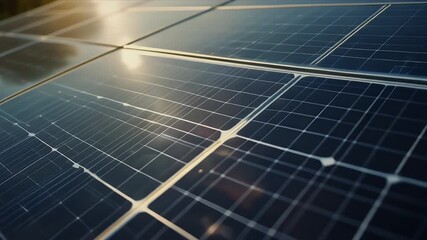 Generating clean energy with modern solar panels gleaming in the sunlight outdoors - Powered by Adobe