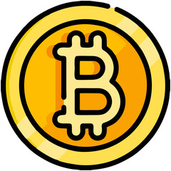 Golden Bitcoin Coin Illustration