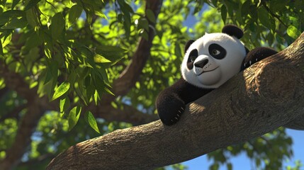 Panda in treetop