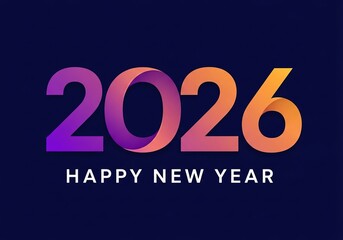 Happy new year 2026 celebration greeting card design
