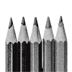 School pencils halftone grunge vector design element