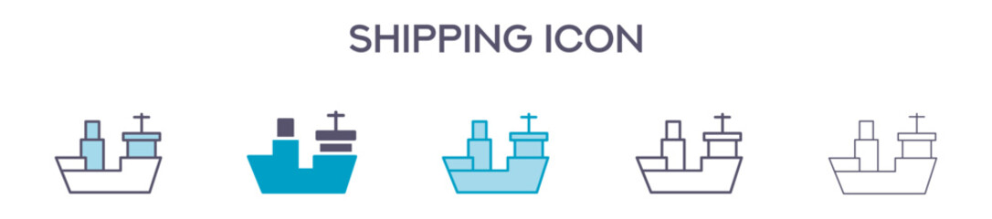 Shipping Icon Element For Design Graphic - Multi Styles 