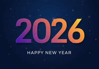 Happy new year 2026 celebration greeting card design