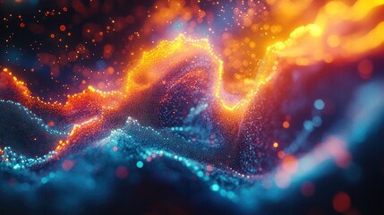 Abstract fire, ice, digital art, background