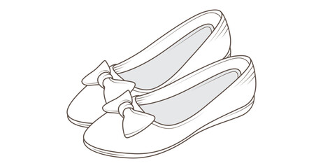 Elegant High Heel Shoe Line Art Illustration. hand drawn.