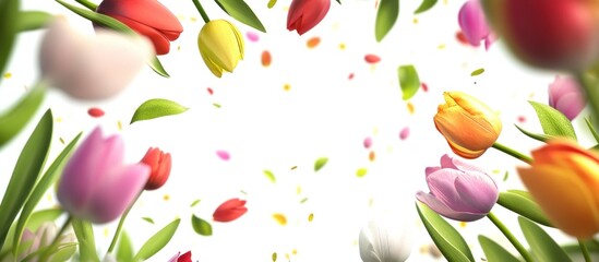 Colorful Tulip Floral Background
