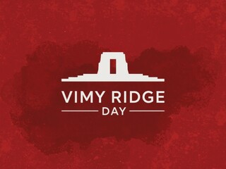Vimy ridge day memorial silhouette on red background