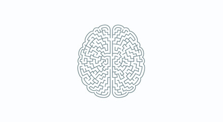 Circular Brain Maze Icon Symbolizing Complex Overthinking Loop
