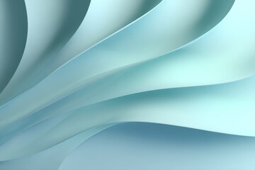 Abstract swirling pale blue curves, smooth, layered, 3D rendering