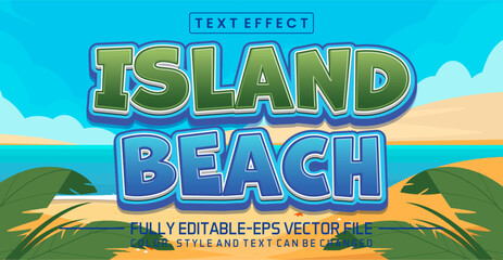 Island beach  font Text effect editable