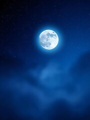 Fototapeta premium Softly glowing moon amidst a haze of stars, evoking wonder and dreams, muted colors, stars