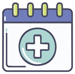 Obraz premium Medical appointment calendar icon flat design