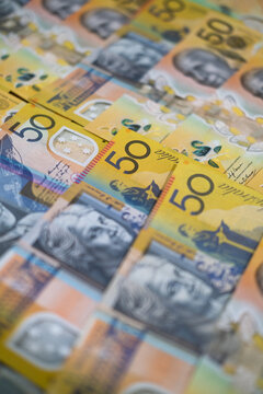 Australian 50 dollar note close up