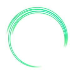 Green circular brush stroke with transparent background
