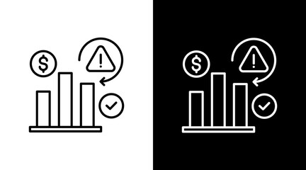 Investment Portfolio White Icon Set Design