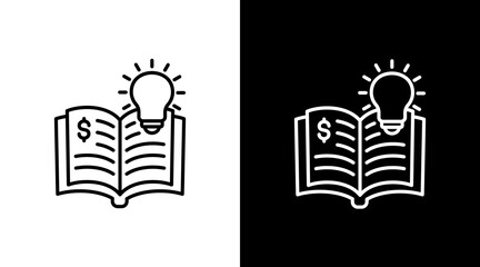 Financial Education White Icon Set Design