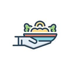 Color illustration icon for safe handling